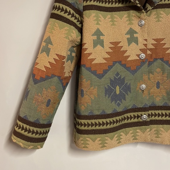 Expose France USA Italy. pattern blazer! Size L, worn by a Petite woman! - Picture 4 of 6